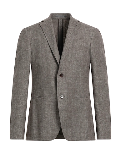 CANTARELLI Blazer Dark brown 46% Virgin Wool, 43% Cotton, 11% Linen