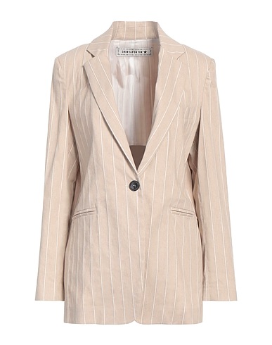 SHIRTAPORTER Blazer Beige 63% Cotton, 17% Polyester, 13% Polyamide, 4% Other Fibres, 3% Elastane