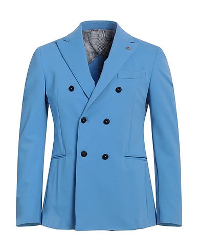 BARBATI Blazer Light blue 52% Cotton, 42% Polyamide, 6% Elastane