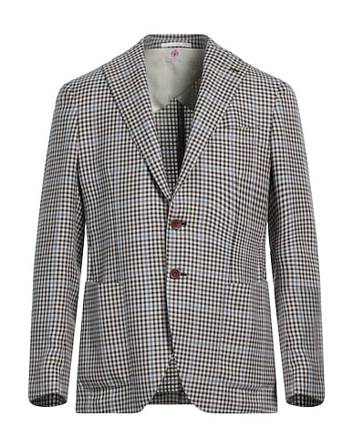 LUIGI BORRELLI NAPOLI Blazer Dark brown 100% Virgin Wool