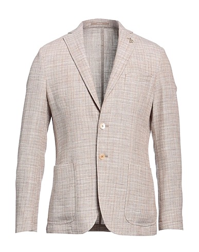 PAOLONI Blazer Beige 44% Virgin Wool, 43% Cotton, 11% Linen, 2% Elastane