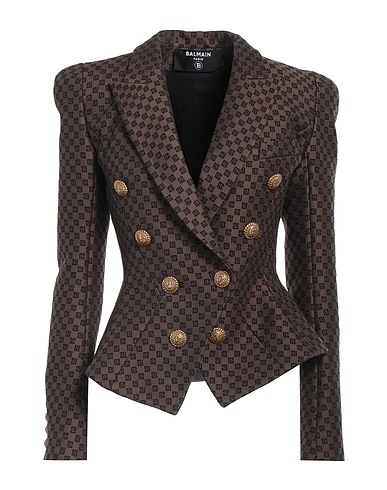 BALMAIN Blazer Khaki 78% Cotton, 22% Polyester