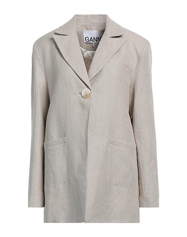 GANNI Blazer Beige 100% Linen