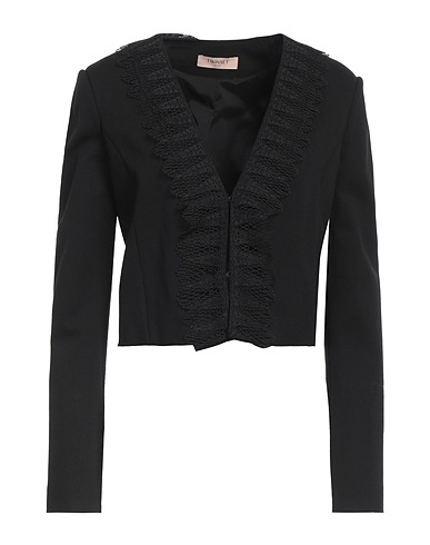 TWINSET Jacket Black 68% Viscose, 27% Polyamide, 5% Elastane