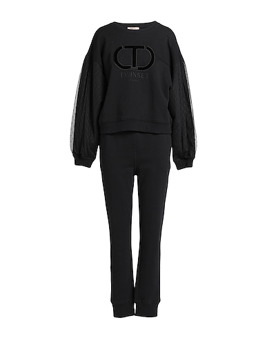 TWINSET Tracksuit Black 100% Cotton, Polyester, Elastane, Viscose