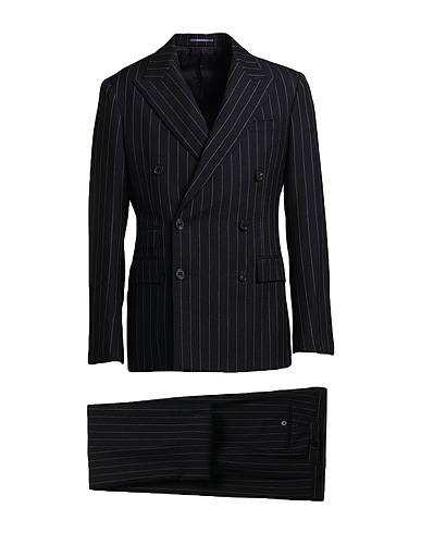 RALPH LAUREN PURPLE LABEL Suits Black 100% Wool, Viscose