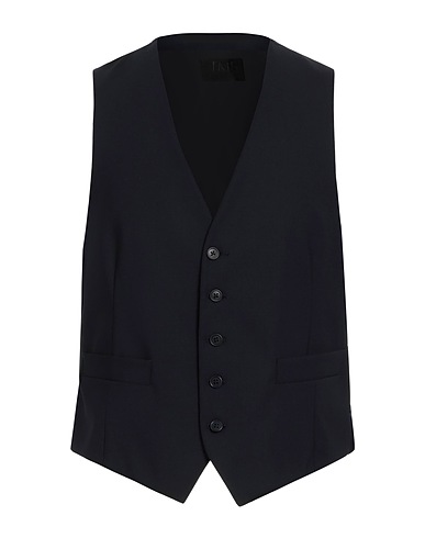 TOMBOLINI Waistcoat Navy blue 98% Virgin Wool, 2% Elastane