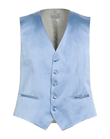 TOMBOLINI Waistcoat Sky blue 100% Silk
