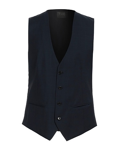 TOMBOLINI Waistcoat Navy blue 100% Virgin Wool