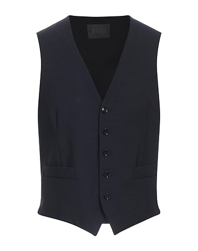 TOMBOLINI Waistcoat Midnight blue 98% Virgin Wool, 2% Elastane
