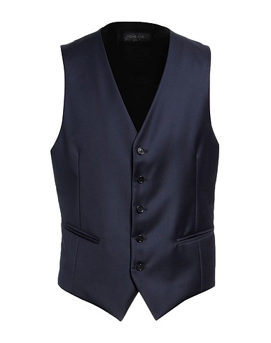 TOMBOLINI Waistcoat Midnight blue 100% Virgin Wool