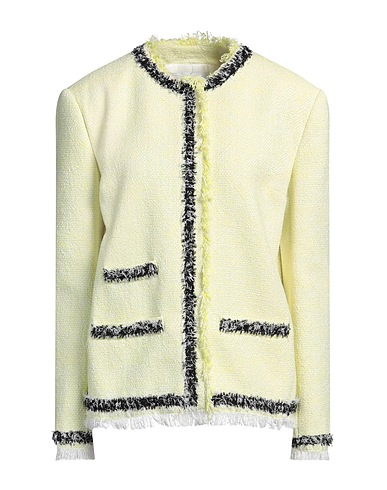 MSGM Giacca Giallo pastello 42% Cotone, 39% Poliestere, 13% Acrilico, 3% Fibra di metallo, 3% Poliammide