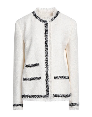 MSGM Giacca Bianco 42% Cotone, 39% Poliestere, 13% Acrilico, 3% Fibra di metallo, 3% Poliammide