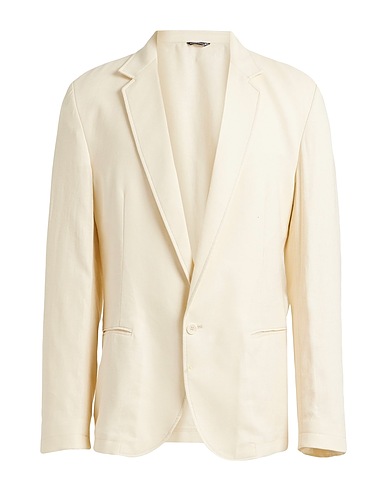DANIELE ALESSANDRINI Blazer Beige 55% Linen, 45% Viscose