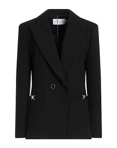 SIMONA CORSELLINI Blazer Black 63% Polyester, 27% Viscose, 7% Cotton, 3% Elastane