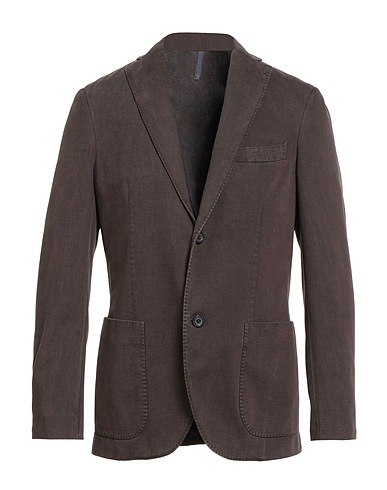 MONTEDORO Blazer BY SLOWEAR Dark brown 97% Cotton, 3% Cashmere