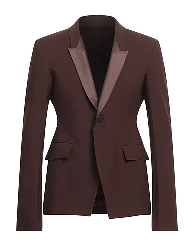 RICK OWENS Blazer Chocolate brown 96% Virgin Wool, 4% Elastane, Cotton, Silk, Buffalo Horn