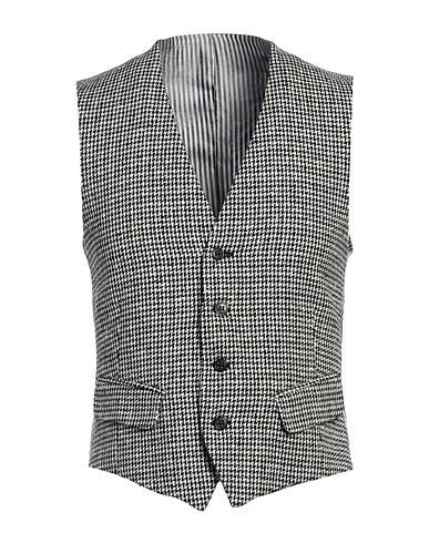 BRIAN DALES Suit vest Black 80% Wool, 17% Polyamide, 3% Elastane