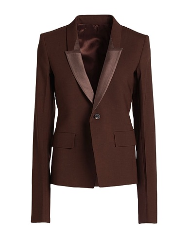 RICK OWENS Blazer Brown 96% Virgin Wool, 4% Elastane, Cotton, Silk
