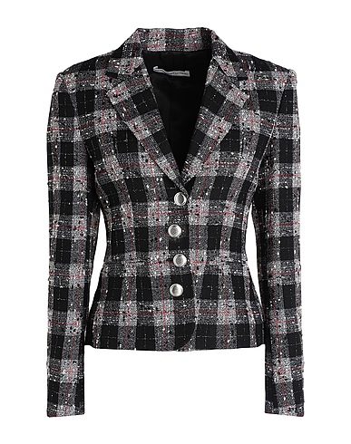 ALESSANDRA RICH Giacca Nero 50% Lana Vergine, 35% Acrilico, 10% Poliestere, 5% Poliammide