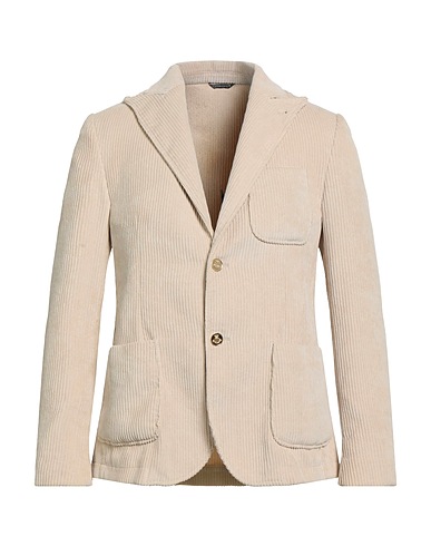 GREY DANIELE ALESSANDRINI Blazer Beige 87% Polyester, 11% Polyamide, 2% Elastane