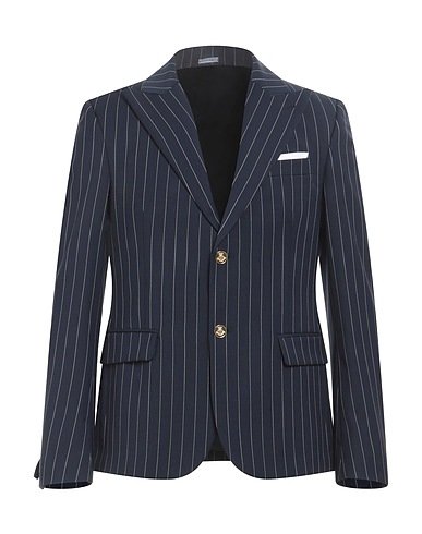 GREY DANIELE ALESSANDRINI Blazer Navy blue 54% Polyester, 44% Wool, 2% Elastane