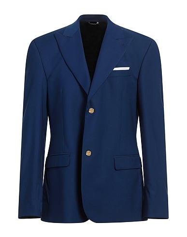 GREY DANIELE ALESSANDRINI Blazer Blue 70% Polyester, 28% Viscose, 2% Elastane