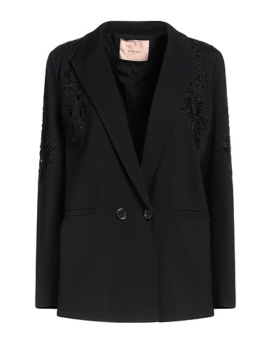 TWINSET Blazer Black 68% Viscose, 27% Polyamide, 5% Elastane