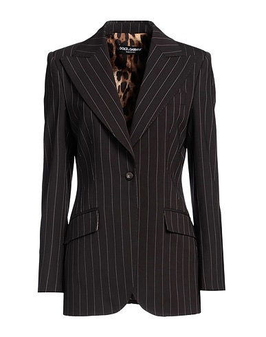 DOLCE&GABBANA Blazer Dark brown 98% Virgin Wool, 2% Elastane