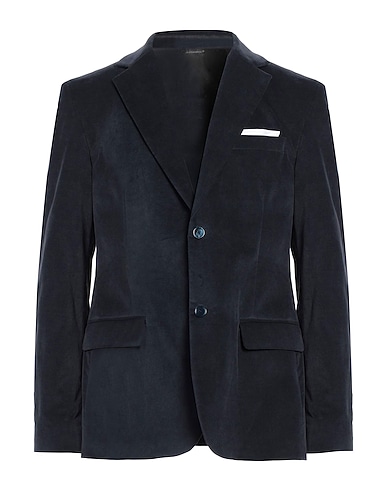 DANIELE ALESSANDRINI Blazer Navy blue 97% Cotton, 3% Elastane