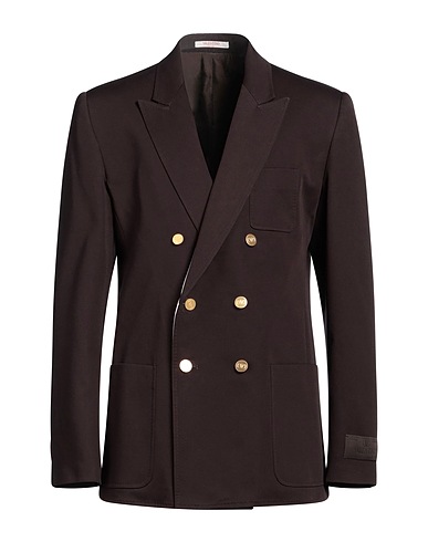 VALENTINO GARAVANI Blazer Dark brown 97% Cotton, 3% Elastane, Wool, Viscose