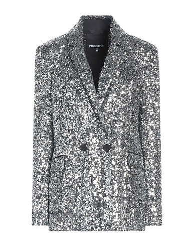 PATRIZIA PEPE Blazer Silver 96% Polyester, 4% Elastane