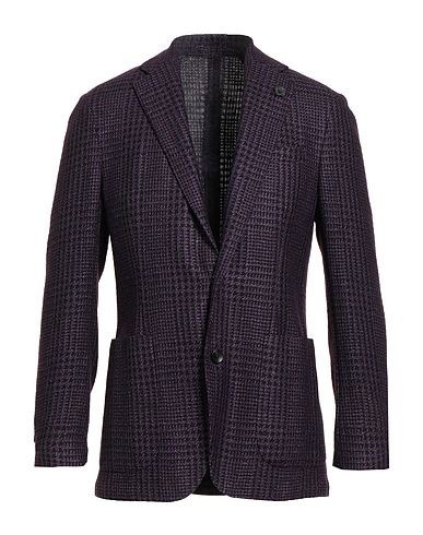 LARDINI Veste Violet 48% Laine, 25% Soie, 17% Lin, 10% Coton, Polyester