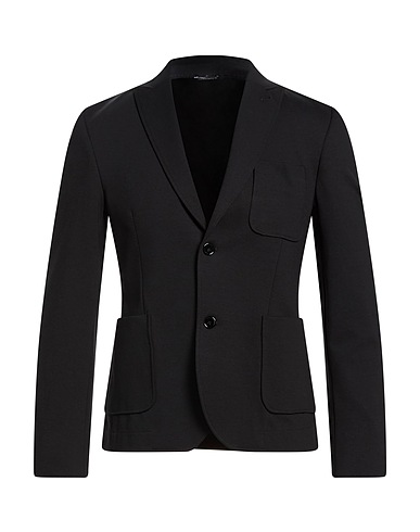 GREY DANIELE ALESSANDRINI Blazer NERO 52% Cotton, 40% Polyamide, 8% Elastane