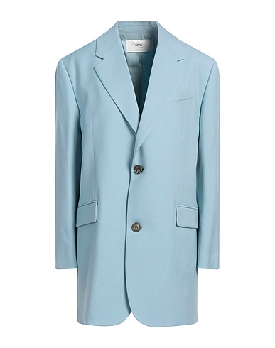 AMI ALEXANDRE MATTIUSSI Blazer Sky blue 100% Virgin Wool