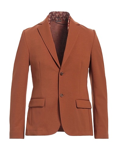 GREY DANIELE ALESSANDRINI Blazer Marrone 52% Cotone, 40% Poliammide, 8% Elastan, Poliestere