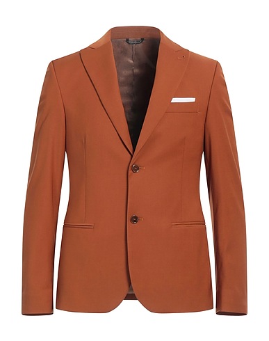 GREY DANIELE ALESSANDRINI Blazer Brown 70% Polyester, 28% Viscose, 2% Elastane