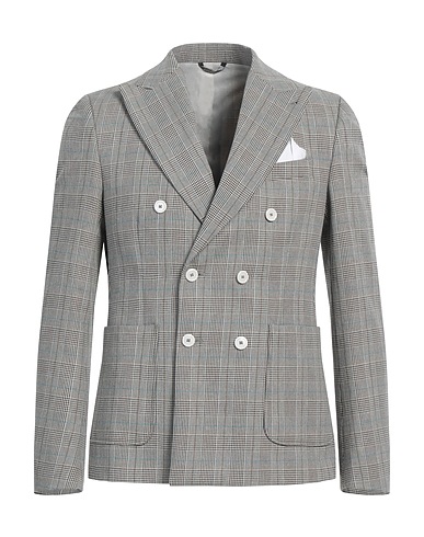 GREY DANIELE ALESSANDRINI Blazer Black 43% Cotton, 32% Polyester, 25% Viscose