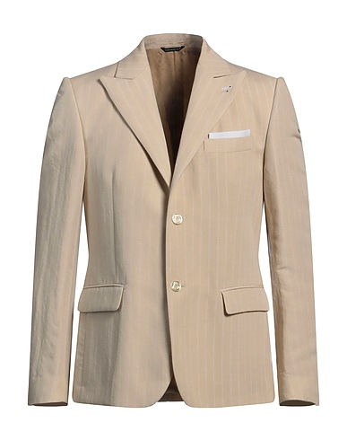 GREY DANIELE ALESSANDRINI Blazer Beige 55% Linen, 45% Viscose