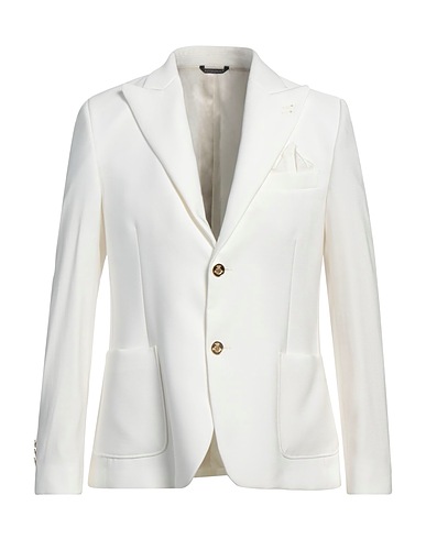 GREY DANIELE ALESSANDRINI Blazer White 91% Viscose, 9% Polyester