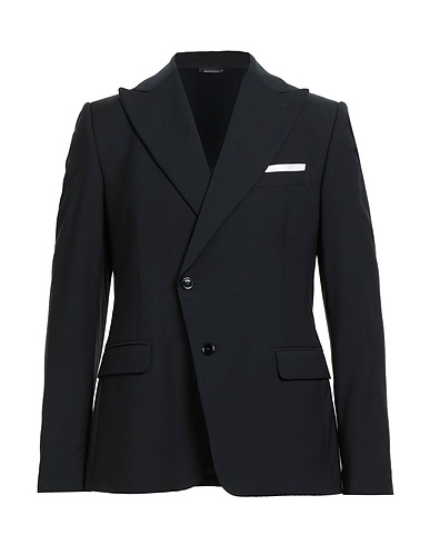 DANIELE ALESSANDRINI Blazer Black 70% Polyester, 28% Viscose, 2% Elastane