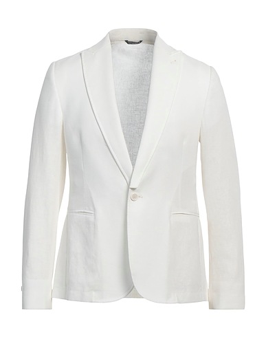DANIELE ALESSANDRINI Blazer White 55% Linen, 45% Viscose