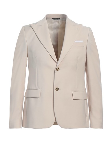GREY DANIELE ALESSANDRINI Blazer Beige 69% Polyester, 29% Viscose, 2% Elastane
