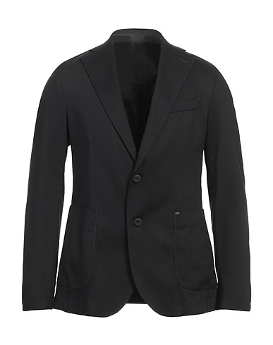 MANUEL RITZ Blazer Black 60% Cotton, 37% Polyamide, 3% Elastane