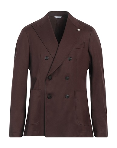 MANUEL RITZ Blazer Chocolate brown 98% Wool, 2% Elastane