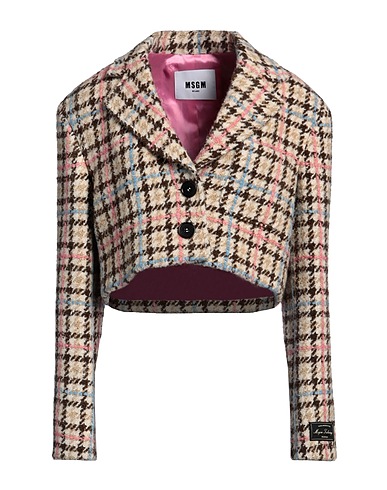 MSGM Giacca Beige 35% Acrilico, 30% Poliestere, 21% Lana, 14% Lana di alpaca