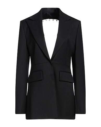 MSGM Jackett Schwarz 97% Schurwolle, 3% Elastan, Messing, Glas, Acryl