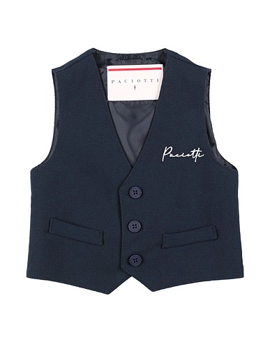 PACIOTTI Waistcoat Navy blue 68% Polyester, 30% Polyamide, 2% Elastane