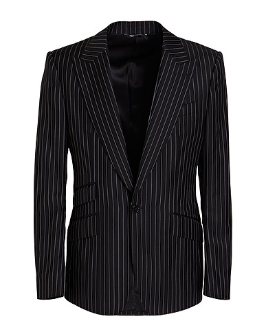 DOLCE&GABBANA Blazer Black 98% Virgin Wool, 2% Cotton