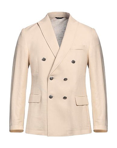 DANIELE ALESSANDRINI Blazer Beige 65% Linen, 35% Cotton
